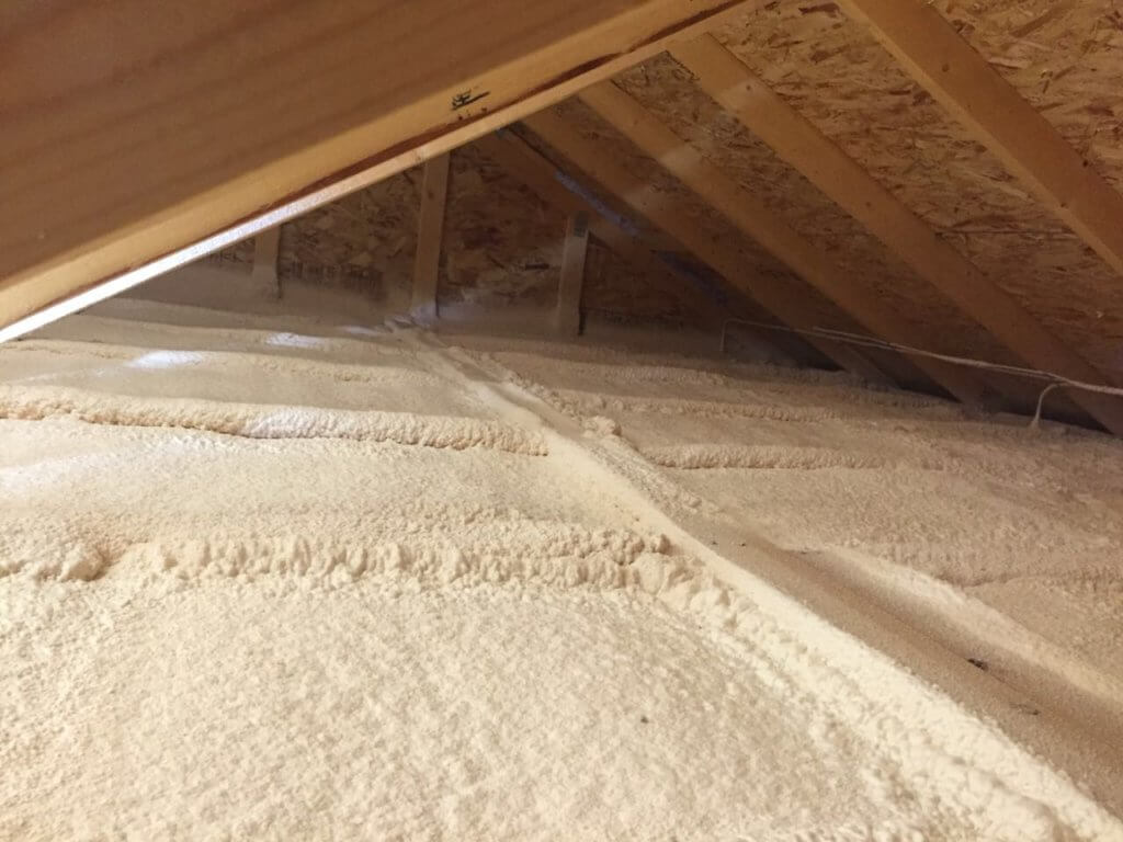 R20 2lb spray foam insulation in Attic