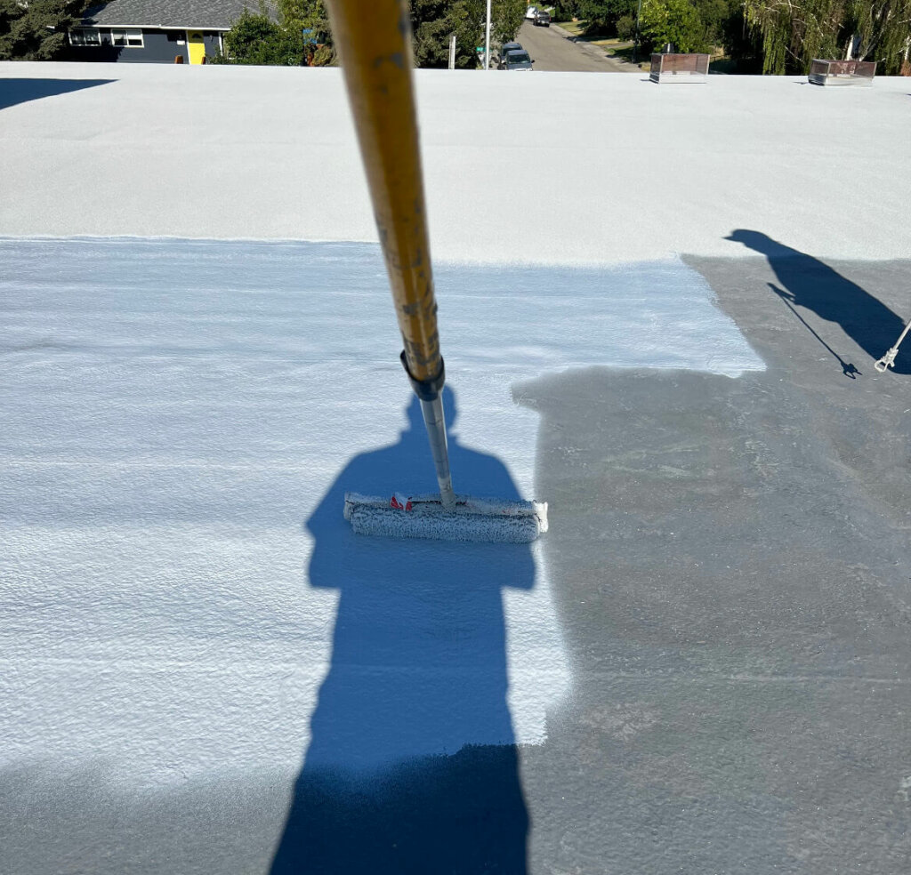 Roof coating install